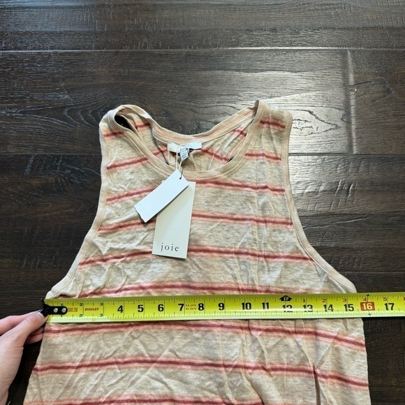 Joie Rayson Linen Striped Sleeveless Twist Racerback Top Size Large Women - Picture 8 of 9